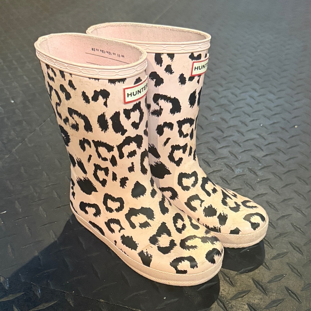 Hunter Pink and Black Animal Print Boots